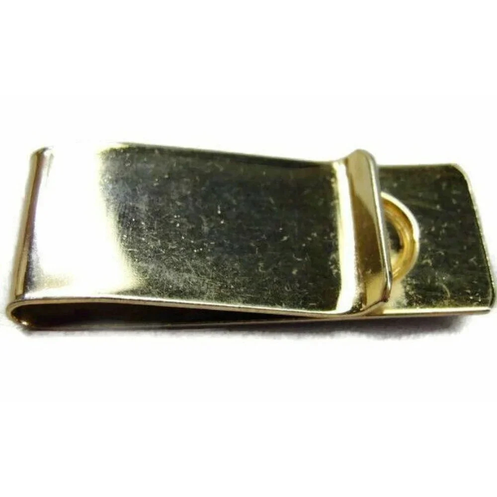 Money Clip Classic Mother Of Pearl Gold T Wallet Cash ID Credit Card Holder Vtg